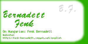 bernadett fenk business card